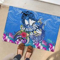 Aloha Hawaii Rubber Doormat Dolphins and Fish Hook Hibiscus DT02 - Polynesian Pride