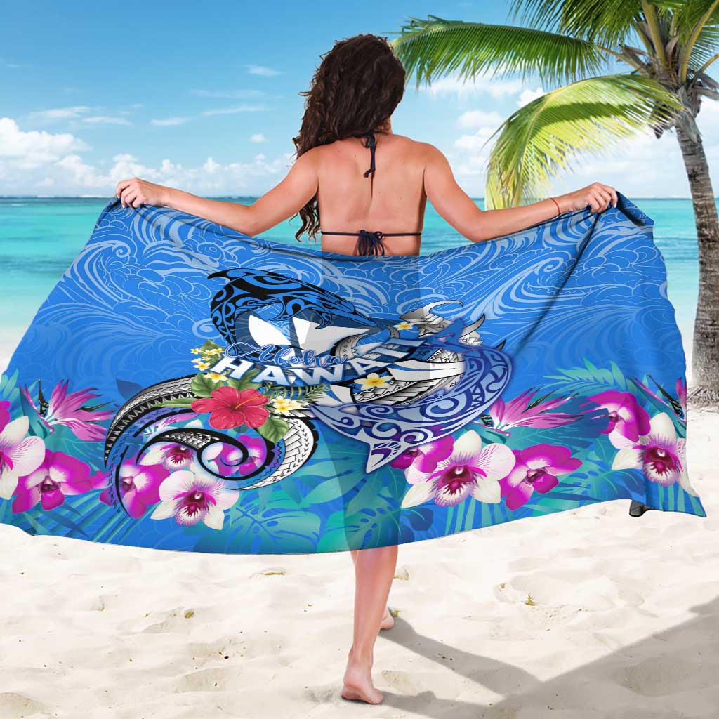 Aloha Hawaii Sarong Dolphins and Fish Hook Hibiscus