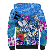 Aloha Hawaii Sherpa Hoodie Dolphins and Fish Hook Hibiscus DT02 - Polynesian Pride