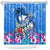 Aloha Hawaii Shower Curtain Dolphins and Fish Hook Hibiscus