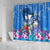 Aloha Hawaii Shower Curtain Dolphins and Fish Hook Hibiscus