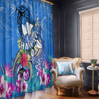 Aloha Hawaii Window Curtain Dolphins and Fish Hook Hibiscus DT02 - Polynesian Pride