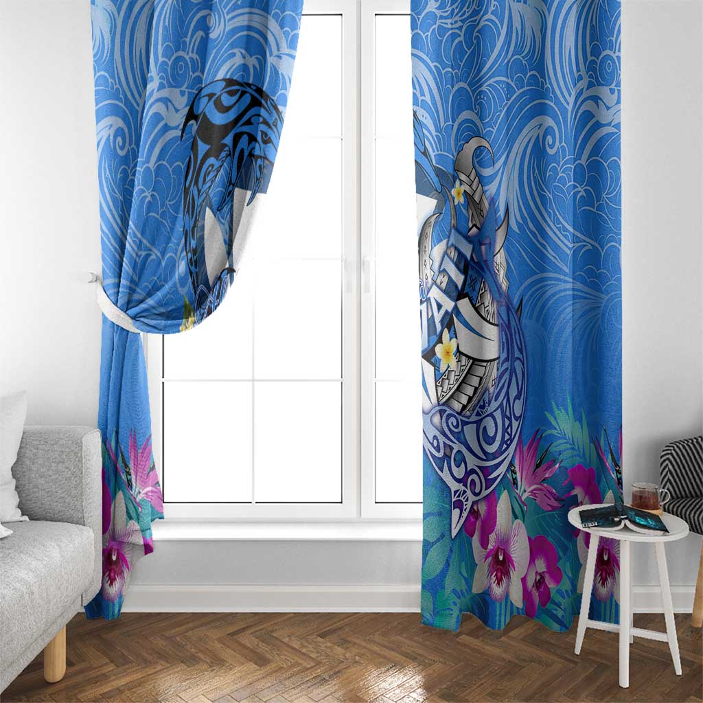 Aloha Hawaii Window Curtain Dolphins and Fish Hook Hibiscus DT02 - Polynesian Pride