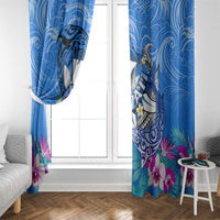 Aloha Hawaii Window Curtain Dolphins and Fish Hook Hibiscus DT02 - Polynesian Pride