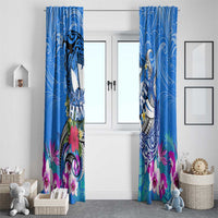 Aloha Hawaii Window Curtain Dolphins and Fish Hook Hibiscus DT02 - Polynesian Pride