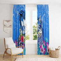 Aloha Hawaii Window Curtain Dolphins and Fish Hook Hibiscus DT02 - Polynesian Pride
