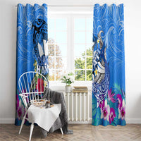 Aloha Hawaii Window Curtain Dolphins and Fish Hook Hibiscus DT02 - Polynesian Pride