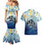 Mother And Baby Dolphins Couples Matching Mermaid Dress and Hawaiian Shirt Hawaii Hibiscus