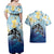 Mother And Baby Dolphins Couples Matching Off Shoulder Maxi Dress and Hawaiian Shirt Hawaii Hibiscus