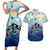 Mother And Baby Dolphins Couples Matching Short Sleeve Bodycon Dress and Hawaiian Shirt Hawaii Hibiscus