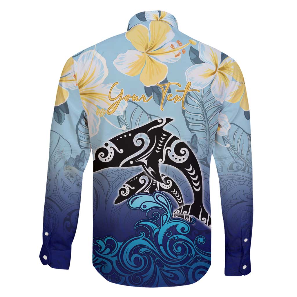 Mother And Baby Dolphins Family Matching Mermaid Dress and Hawaiian Shirt Hawaii Hibiscus