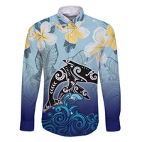 Mother And Baby Dolphins Family Matching Off Shoulder Maxi Dress and Hawaiian Shirt Hawaii Hibiscus