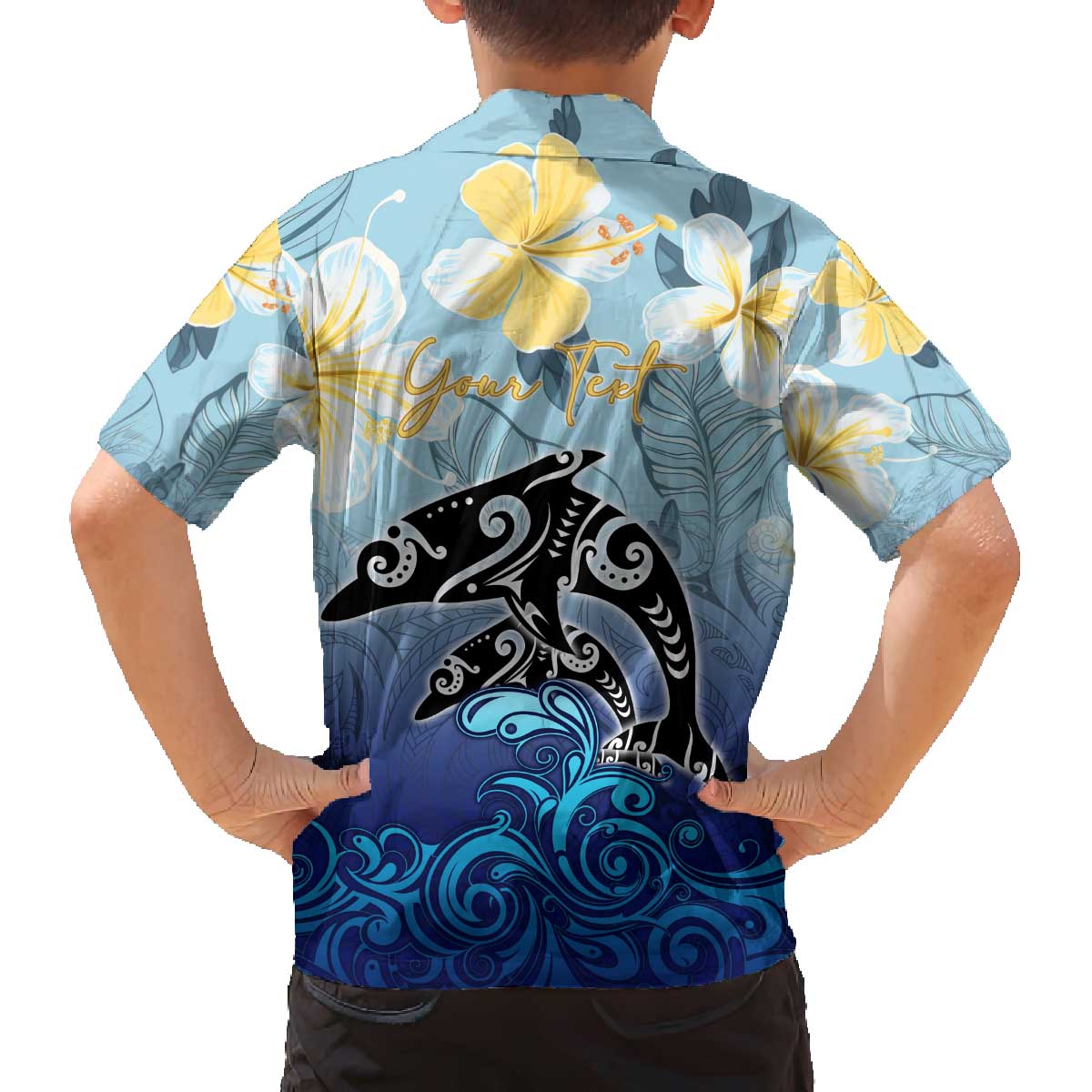 Mother And Baby Dolphins Family Matching Puletasi and Hawaiian Shirt Hawaii Hibiscus