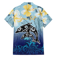 Mother And Baby Dolphins Family Matching Puletasi and Hawaiian Shirt Hawaii Hibiscus