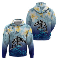 Mother And Baby Dolphins Hoodie Hawaii Hibiscus