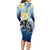 Mother And Baby Dolphins Long Sleeve Bodycon Dress Hawaii Hibiscus