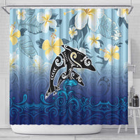 Mother And Baby Dolphins Shower Curtain Hawaii Hibiscus
