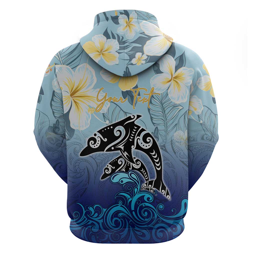 Mother And Baby Dolphins Zip Hoodie Hawaii Hibiscus