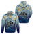 Mother And Baby Dolphins Zip Hoodie Hawaii Hibiscus