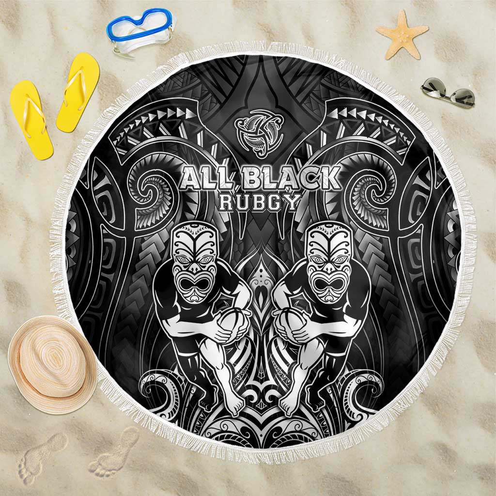 All Black Beach Blanket New Zealand Rugby Mascot Maori
