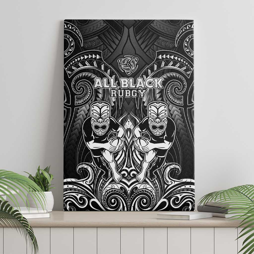 All Black Canvas Wall Art New Zealand Rugby Mascot Maori