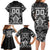 Personalized All Black Family Matching Long Sleeve Bodycon Dress and Hawaiian Shirt New Zealand Rugby Mascot Maori