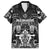 Personalized All Black Family Matching Long Sleeve Bodycon Dress and Hawaiian Shirt New Zealand Rugby Mascot Maori