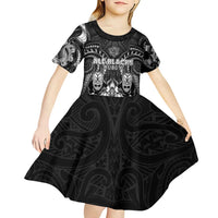 Personalized All Black Kid Short Sleeve Dress New Zealand Rugby Mascot Maori