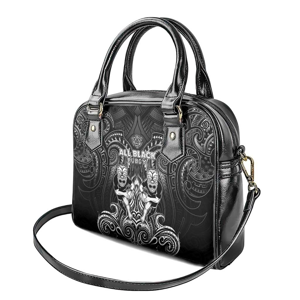 All Black Shoulder Handbag New Zealand Rugby Mascot Maori