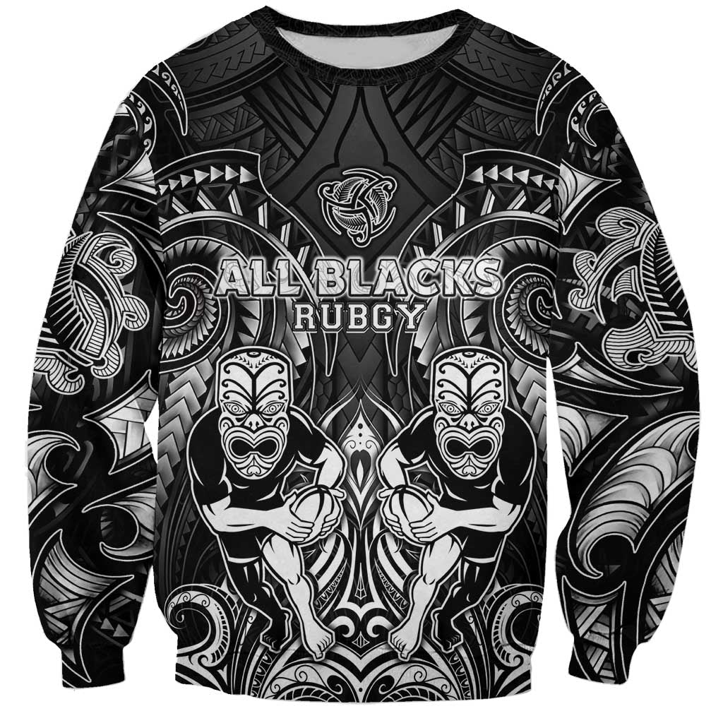 Personalized All Black Sweatshirt New Zealand Rugby Mascot Maori
