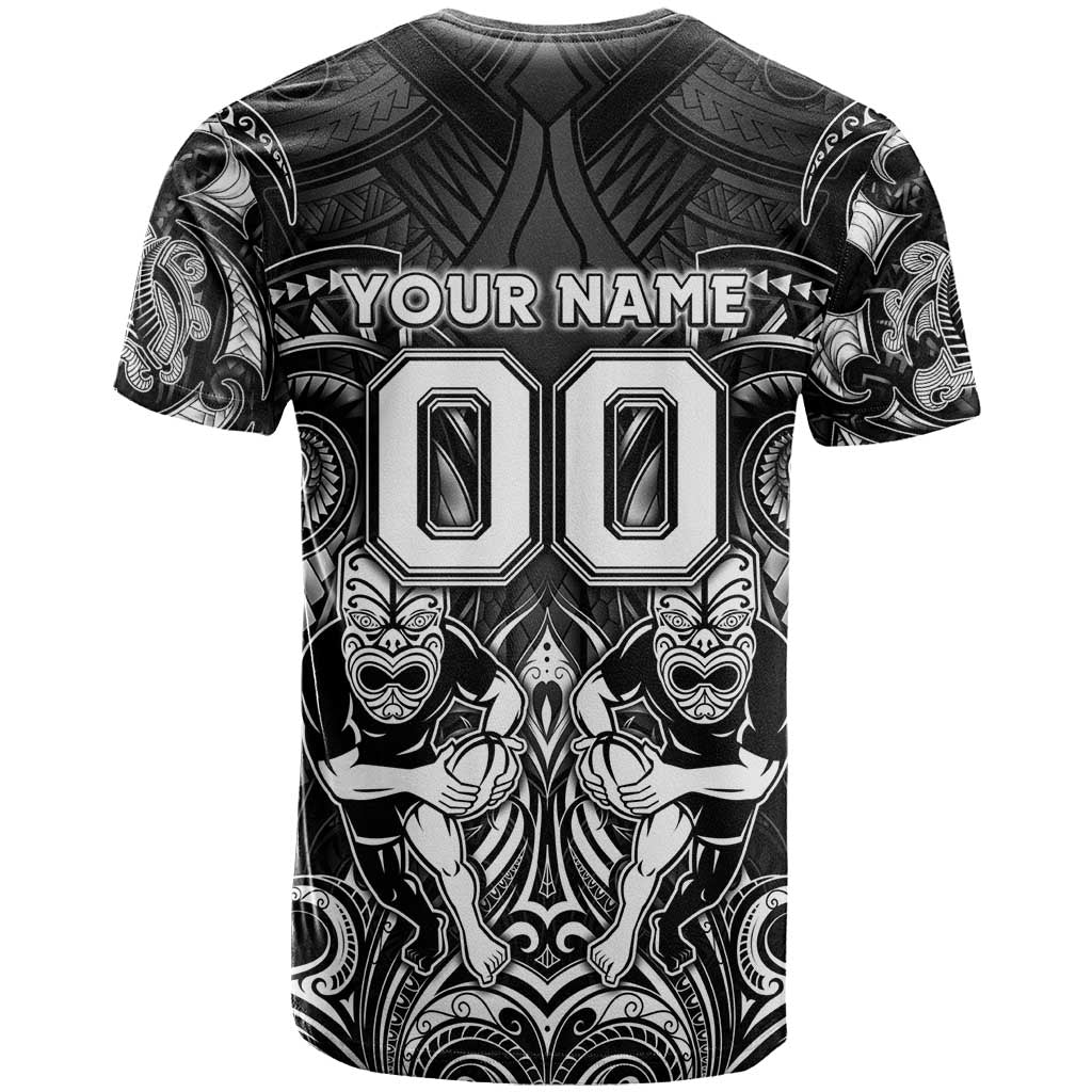 Personalized All Black T Shirt New Zealand Rugby Mascot Maori