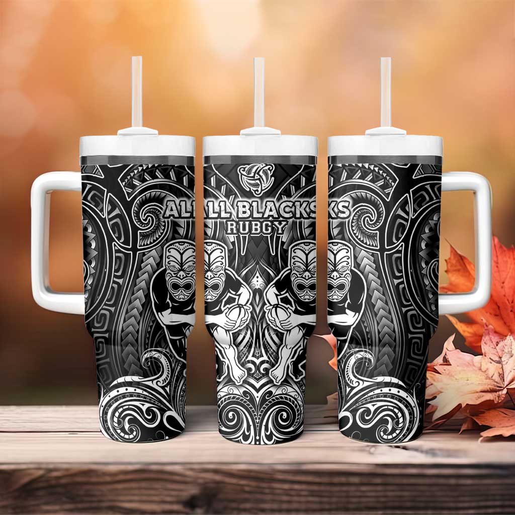All Black Tumbler With Handle New Zealand Rugby Mascot Maori