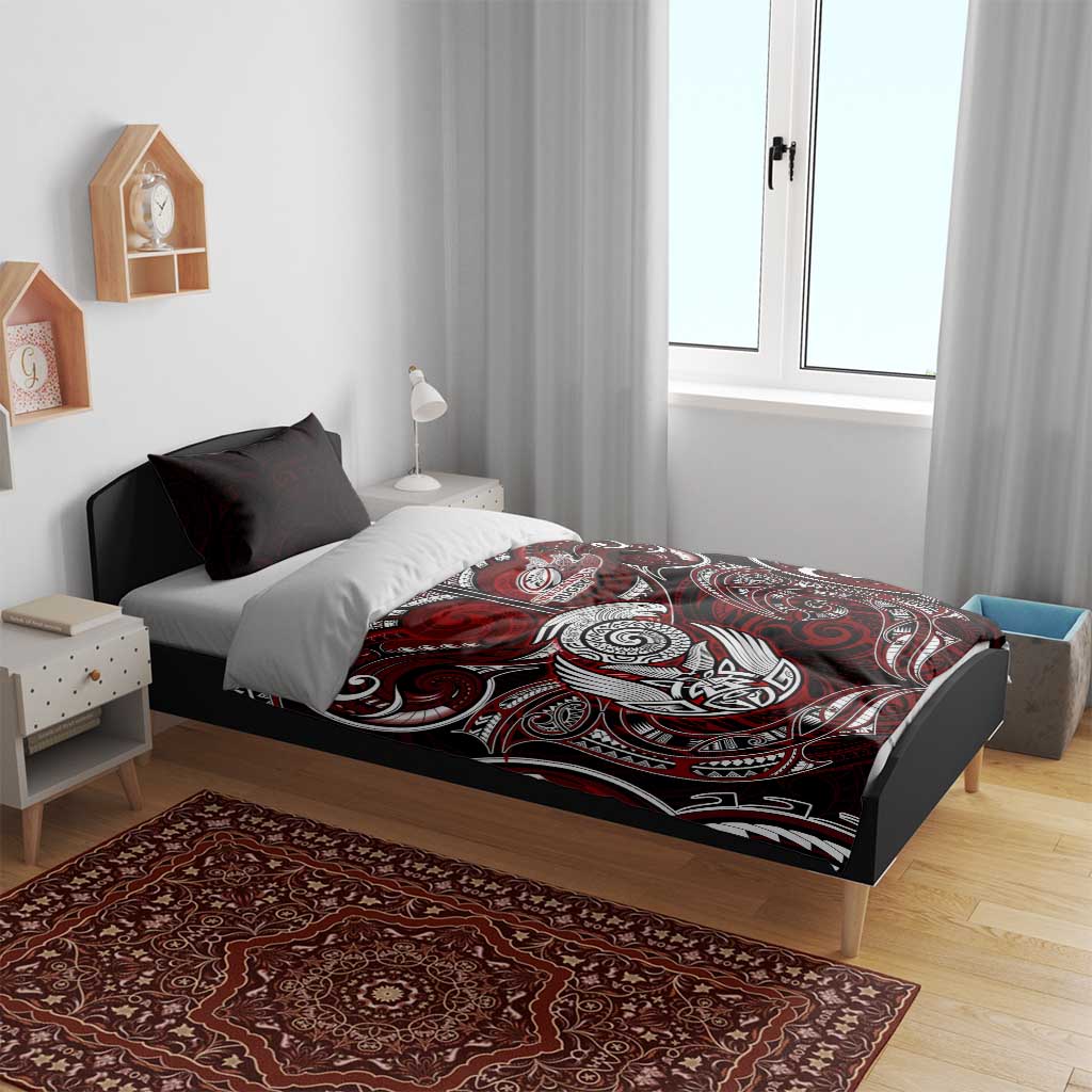 New Zealand Aotearoa Rugby Bedding Set Maori Fern Tattoo Art