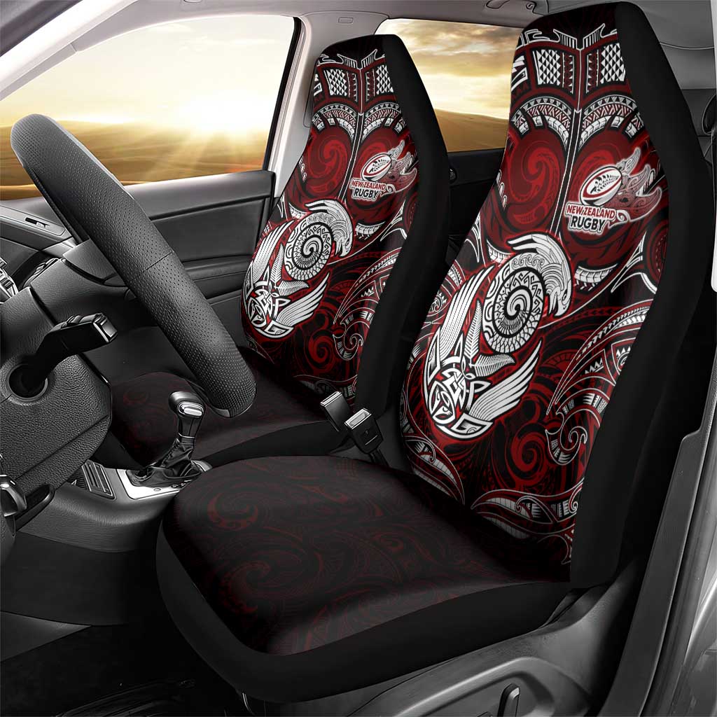 New Zealand Aotearoa Rugby Car Seat Cover Maori Fern Tattoo Art