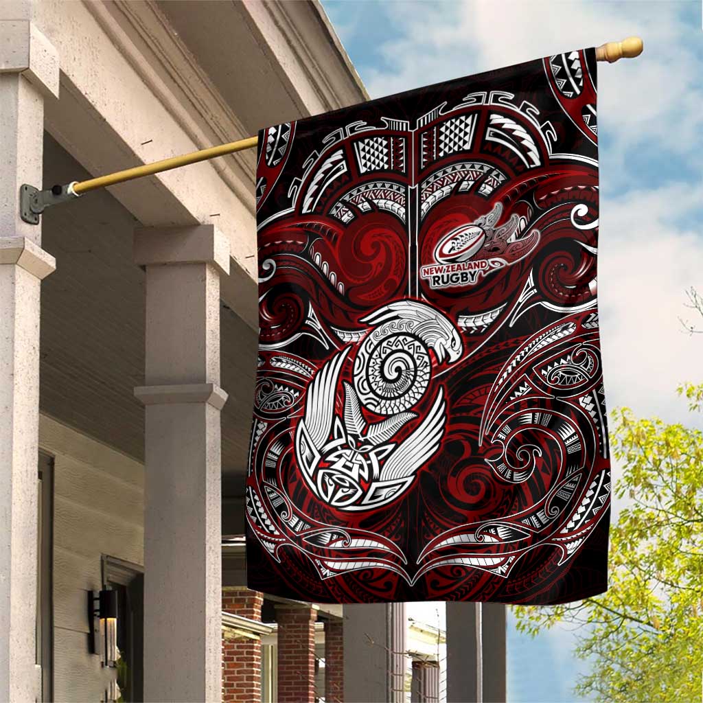 New Zealand Aotearoa Rugby Garden Flag Maori Fern Tattoo Art