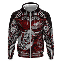Personalized New Zealand Aotearoa Rugby Hoodie Maori Fern Tattoo Art