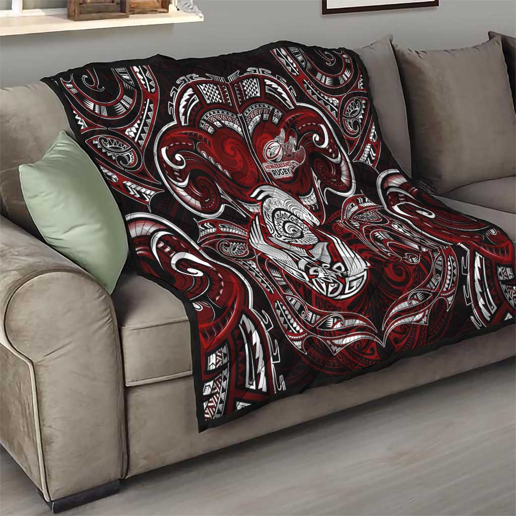 New Zealand Aotearoa Rugby Quilt Maori Fern Tattoo Art