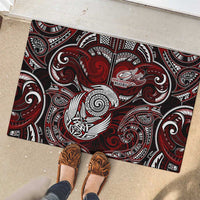 New Zealand Aotearoa Rugby Rubber Doormat Maori Fern Tattoo Art