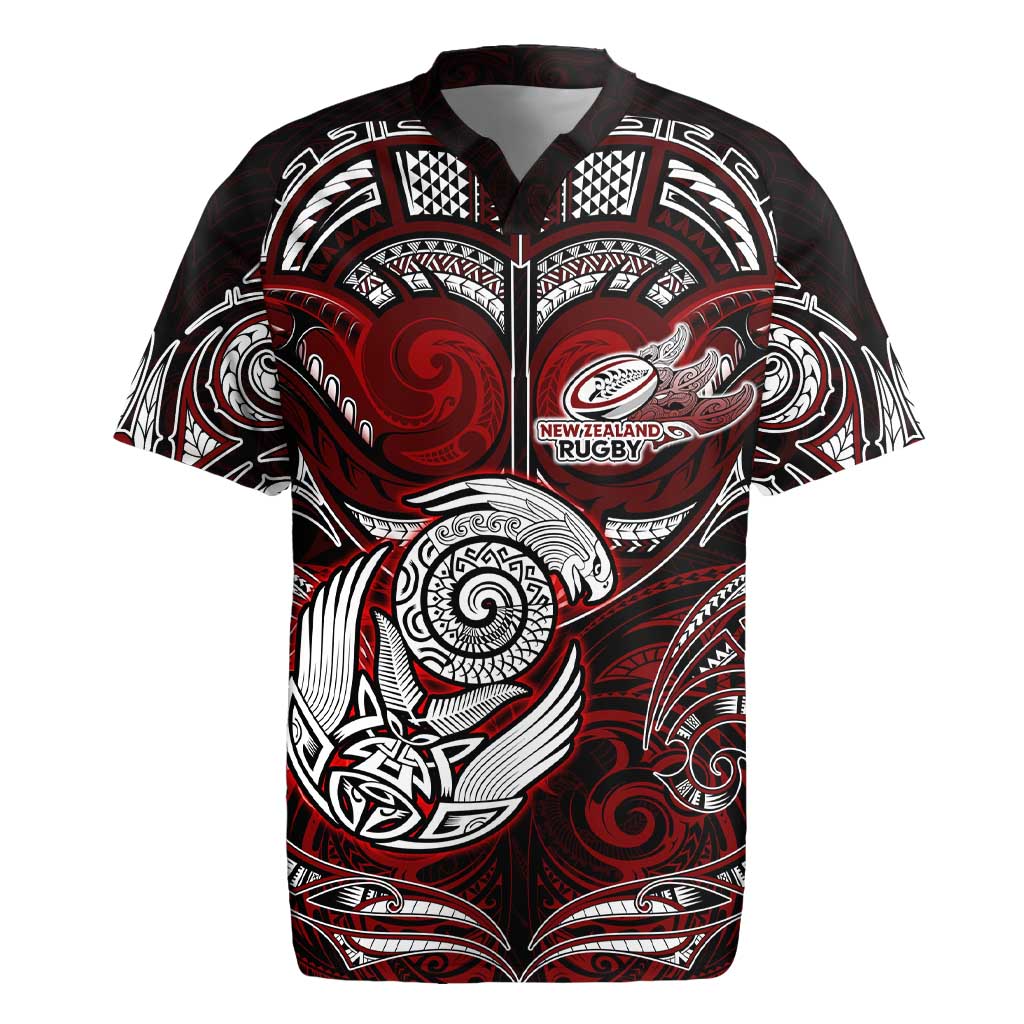 Personalized New Zealand Aotearoa Rugby Rugby Jersey Maori Fern Tattoo Art