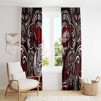 New Zealand Aotearoa Rugby Window Curtain Maori Fern Tattoo Art