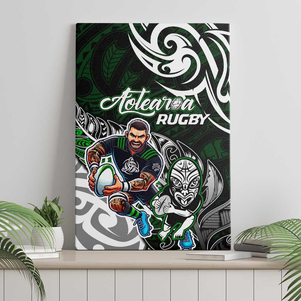NZ Aotearoa Rugby Canvas Wall Art New Zealand Silver Fern