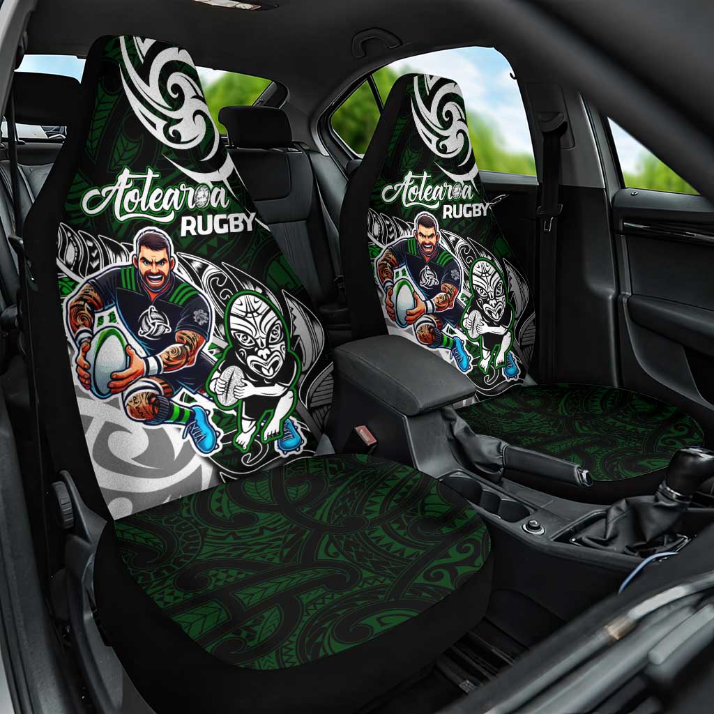 NZ Aotearoa Rugby Car Seat Cover New Zealand Silver Fern