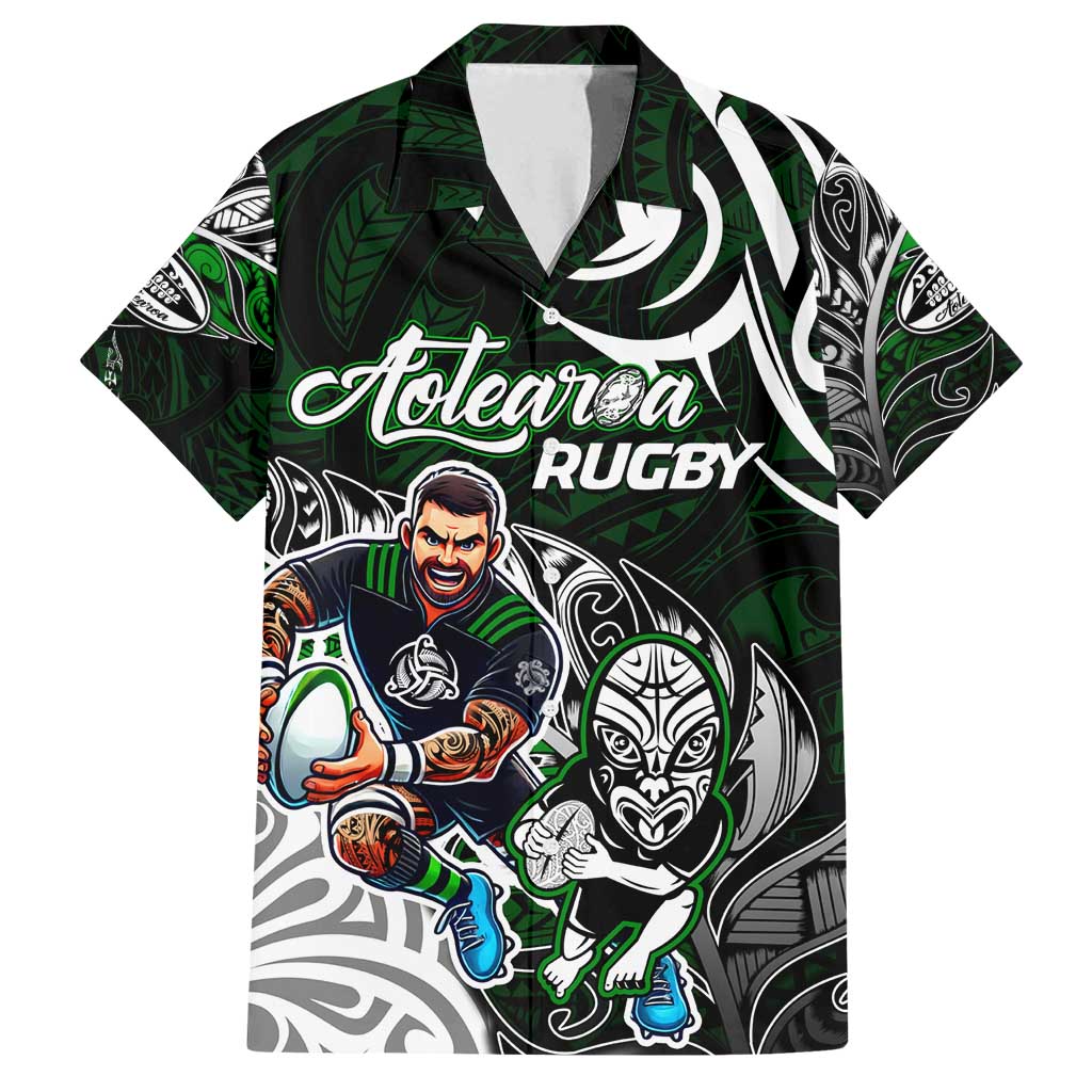 Personalized NZ Aotearoa Rugby Family Matching Off Shoulder Maxi Dress and Hawaiian Shirt New Zealand Silver Fern