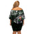 Personalized NZ Aotearoa Rugby Family Matching Off Shoulder Short Dress and Hawaiian Shirt New Zealand Silver Fern