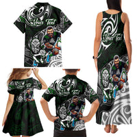 Personalized NZ Aotearoa Rugby Family Matching Tank Maxi Dress and Hawaiian Shirt New Zealand Silver Fern