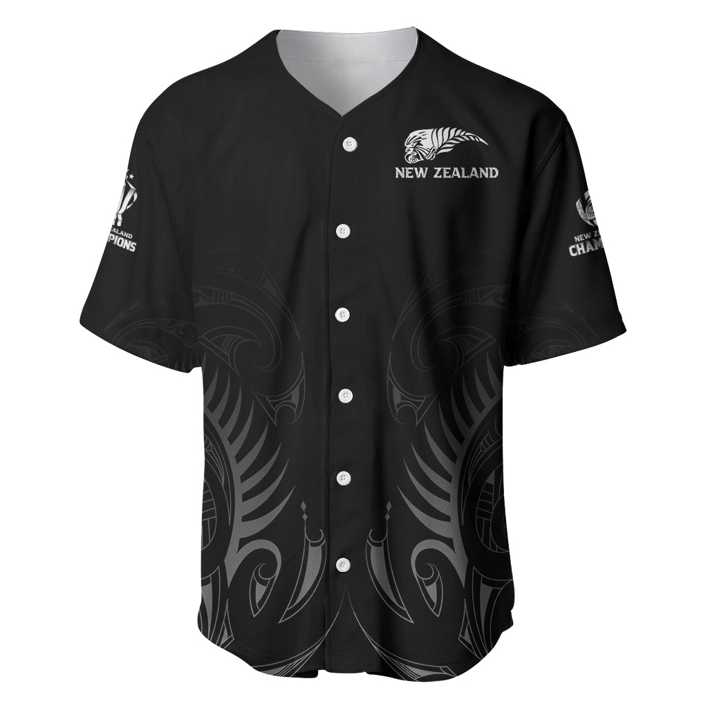 New Zealand Baseball Jersey Rugby 2023 Champions Black DT02 Black - Polynesian Pride