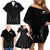 New Zealand Family Matching Off Shoulder Short Dress and Hawaiian Shirt Rugby 2023 Champions Black DT02 - Polynesian Pride