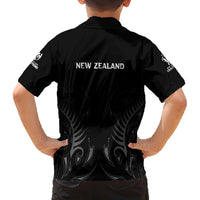 New Zealand Family Matching Tank Maxi Dress and Hawaiian Shirt Rugby 2023 Champions Black DT02 - Polynesian Pride