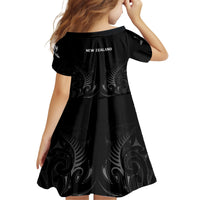New Zealand Family Matching Tank Maxi Dress and Hawaiian Shirt Rugby 2023 Champions Black DT02 - Polynesian Pride