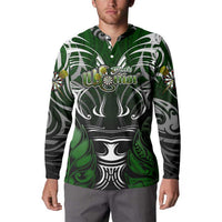 Personalised Warriors Maori Darts Button Sweatshirt New Zealand Darts Silver Fern